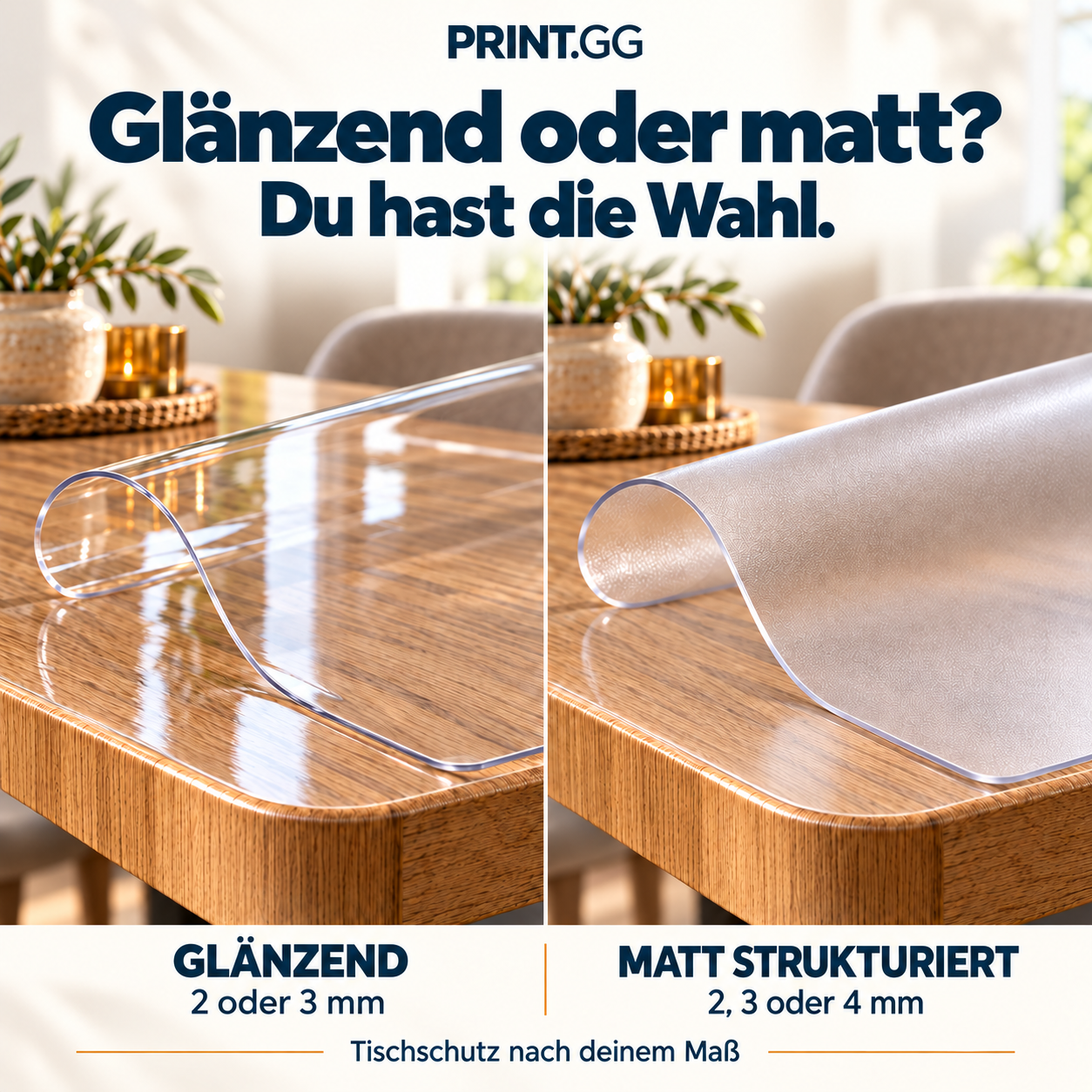 Glänzend und matt
