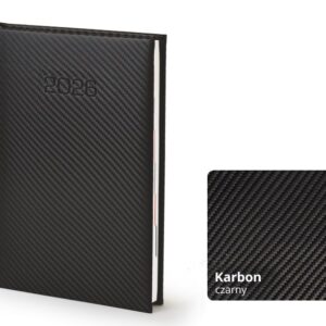 Kalendarz książkowy Dzienny ~A5 Karbon