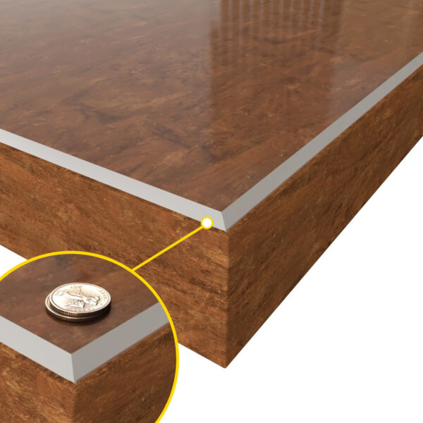 mata ochronna 2 mm na stol z zaokrąglonymi rogami