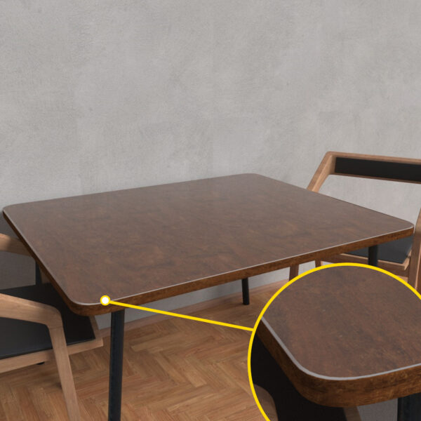 mata ochronna 2 mm na stol z zaokrąglonymi rogami