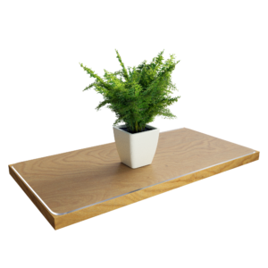 mata ochronna 2 mm na stol z zaokrąglonymi rogami teksturowana szroniona