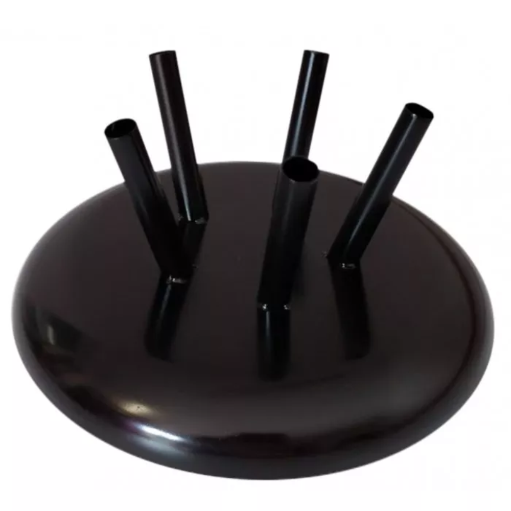Cabinet base for 5 flags - black