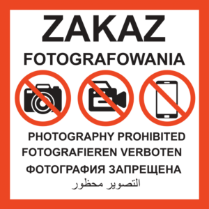 Tabliczka "zakaz fotografowania"