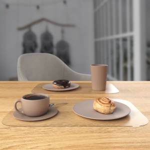 mata ochronna 2 mm na stol z zaokrąglonymi rogami teksturowana szroniona