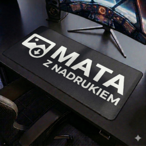 Matowa mata ochronna na stół i biurko Z NADRUKIEM. Miękkie szkło ochraniacz